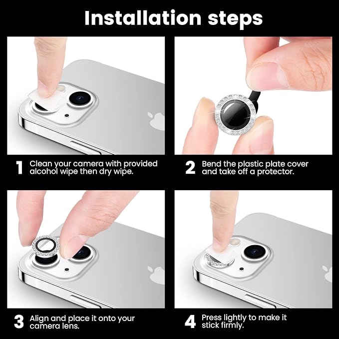 Tensea for iPhone 14 / iPhone 14 Plus Camera Lens Protector, 9H Tempered Glass