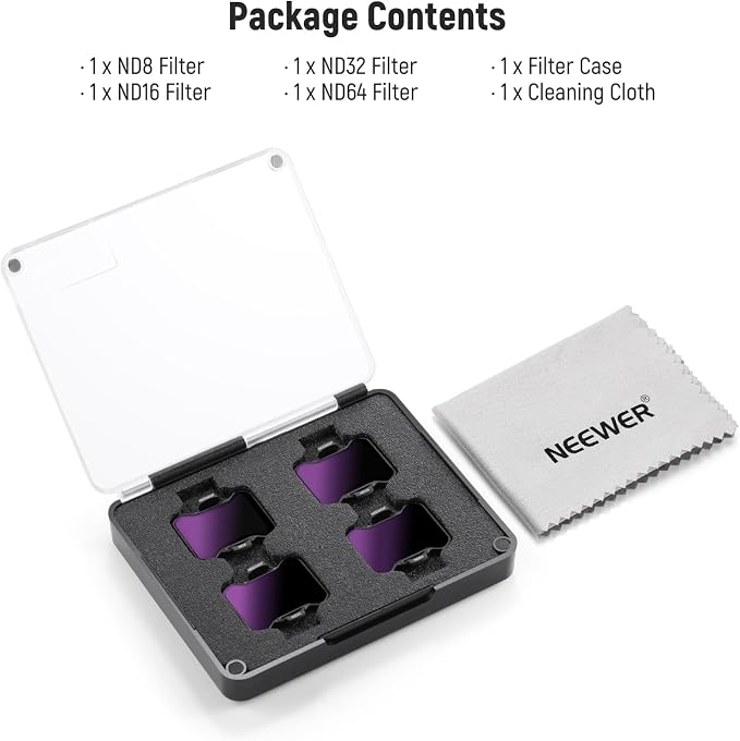 NEEWER 4 Pack Neutral Density Filters Set Compatible