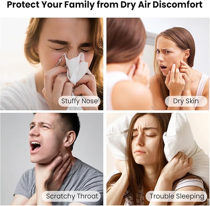Warm & Cool Mist Humidifier - GloryAir Black 6L Quiet Top Fill Humidifiers for Bedroom Large Room with Smart Humidity Control, Remote Control, 7-Color Light, Humidistat, Oil Diffuser for Baby & Plants