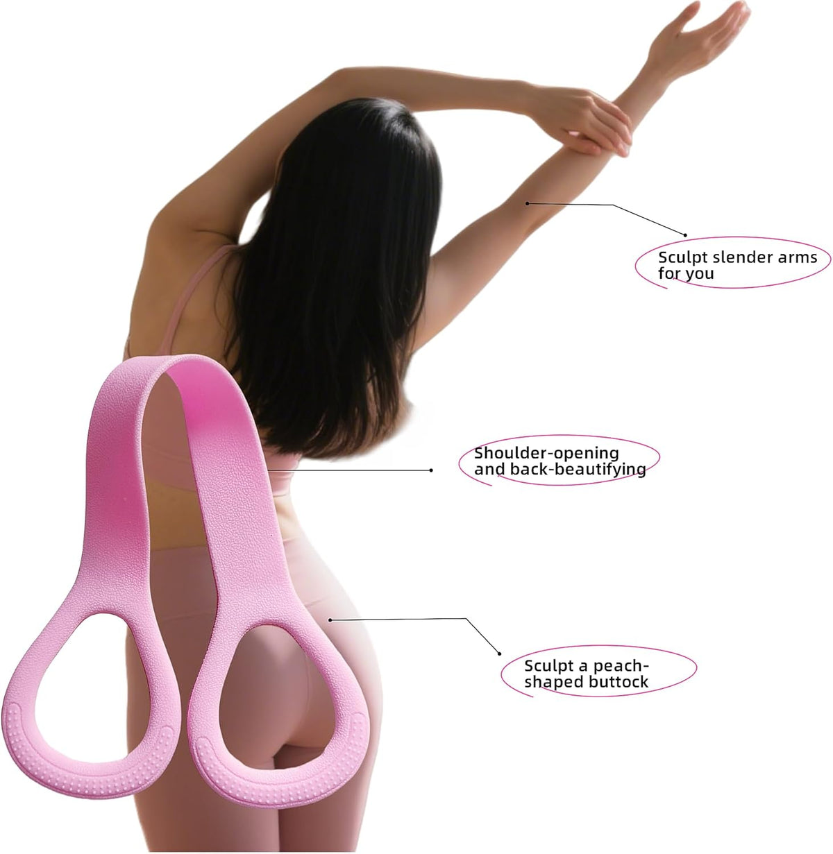 Skiennix 3pc Figure 8 Resistance Bands - Elastic Stretch Fitness Bands for Back & Chest | Yoga & Gym Use