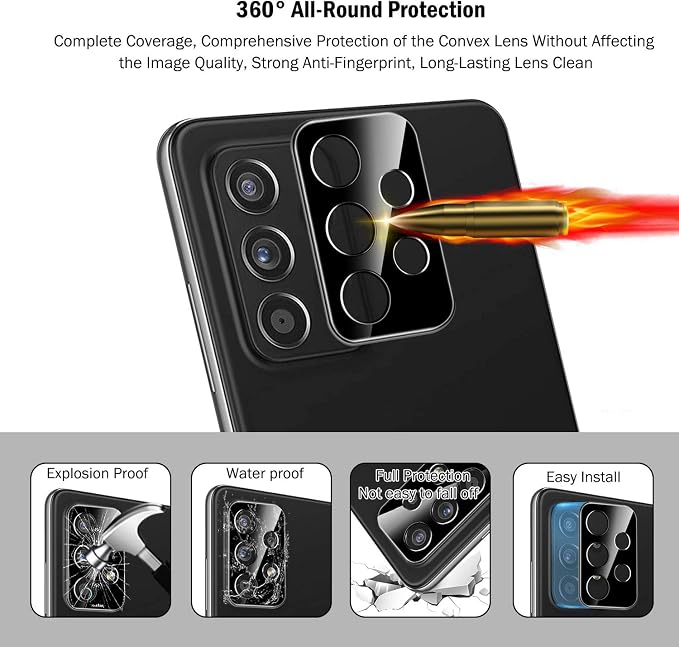 QHOHQ 3 Pack Screen Protector for Samsung Galaxy A52 4G/5G
