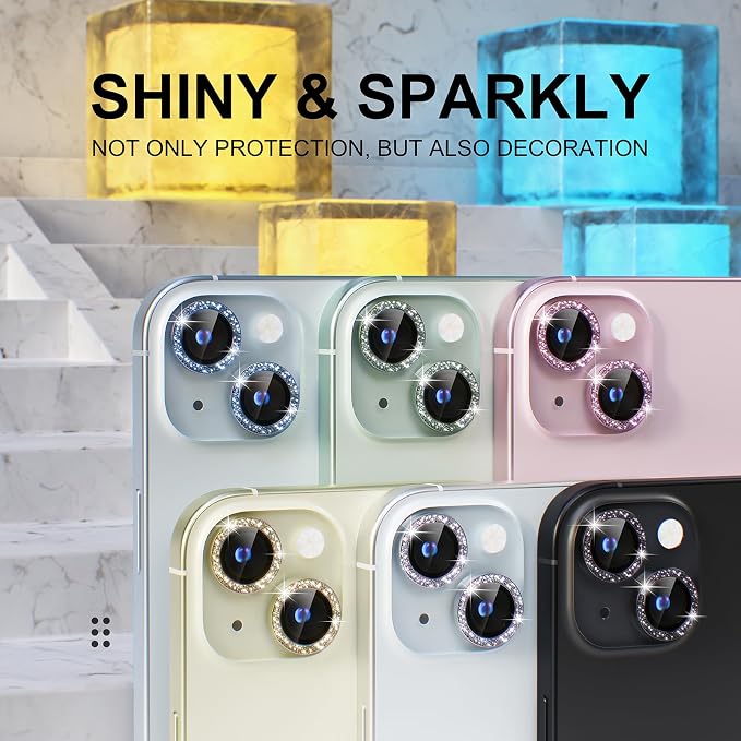 Choiche Compatible for iPhone 15 /iPhone 15 Plus Camera Lens Protector Bling