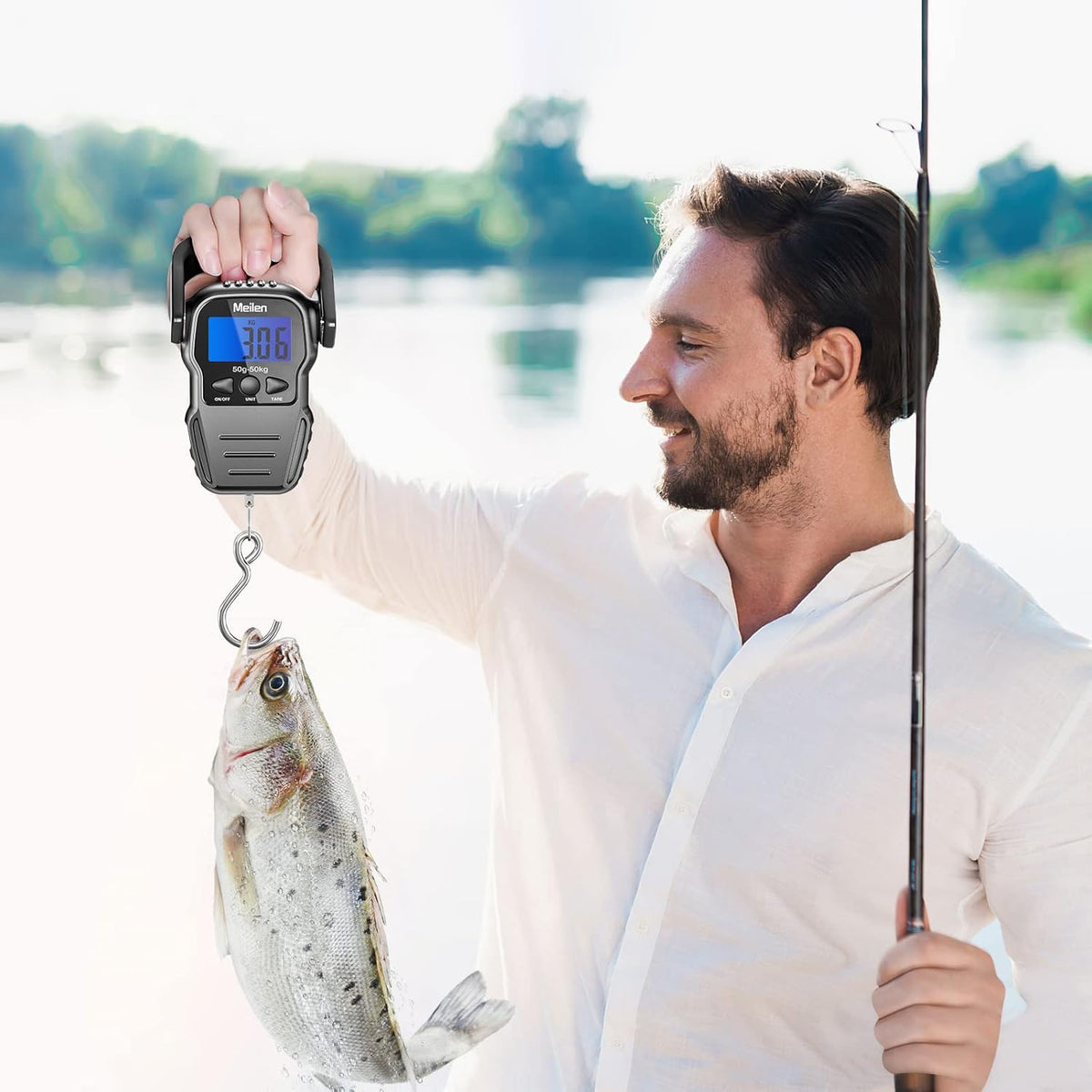 Skiennix Luggage Scale - 110lb Digital Weight Scale with Backlit LCD Display & Measuring Tape