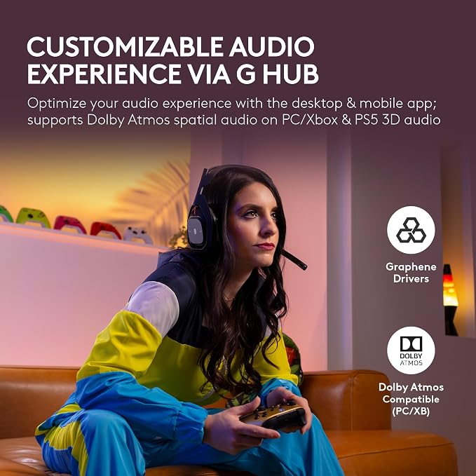 Logitech G Astro A50 Multi-Platform Wireless Gaming Headset - White | For PS5, Xbox, PC, Switch - PLAYSYNC Audio Switcher, <16 bit/48kHz (Console), <24 bit/48 kHz (PC), <24hr Battery, 2.4GHz & BT