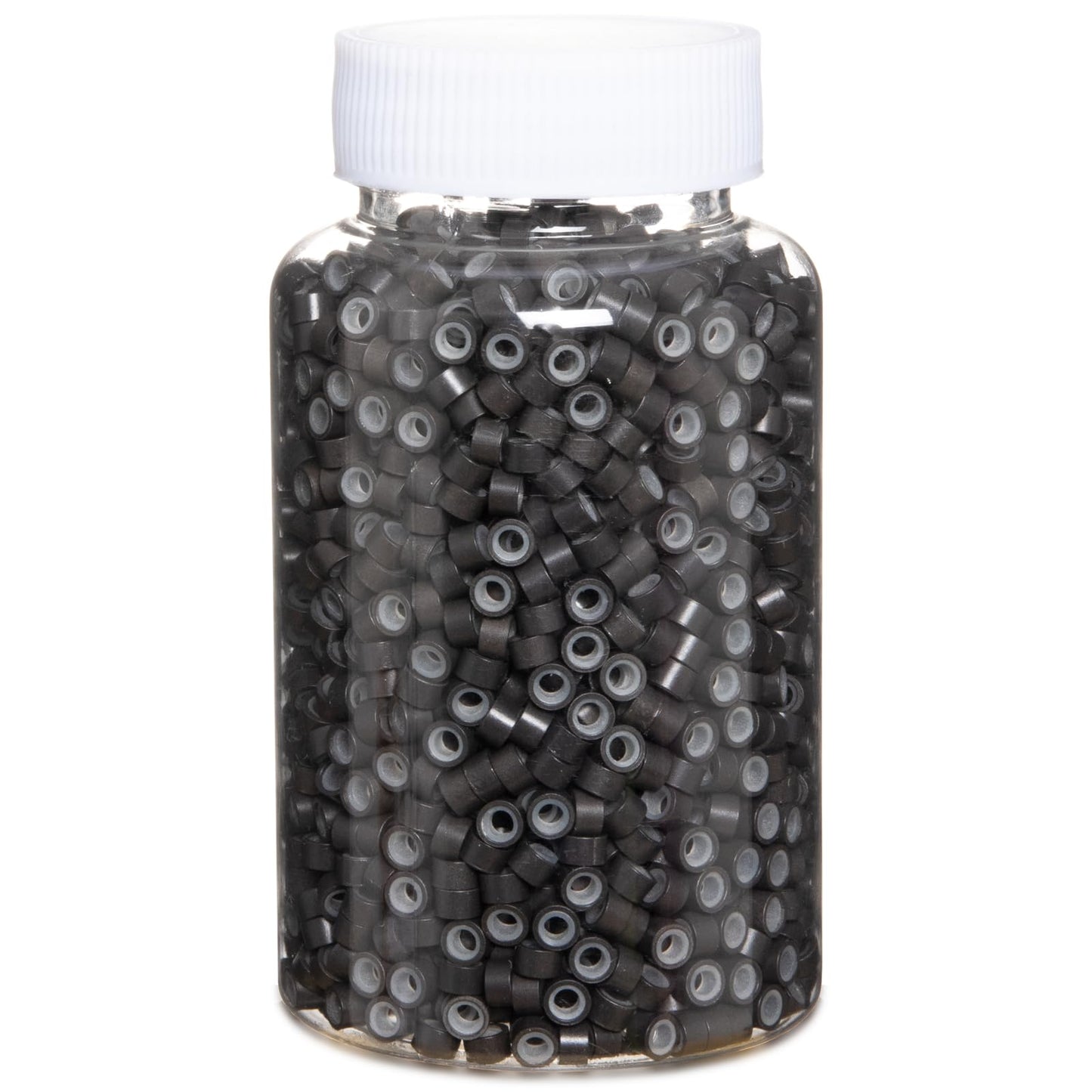2500Pcs Hair Extentions Micro Rings Links Beads, 5Mm Silicone Lined Beads For Human Hair Extensions Tool-Dark Brown