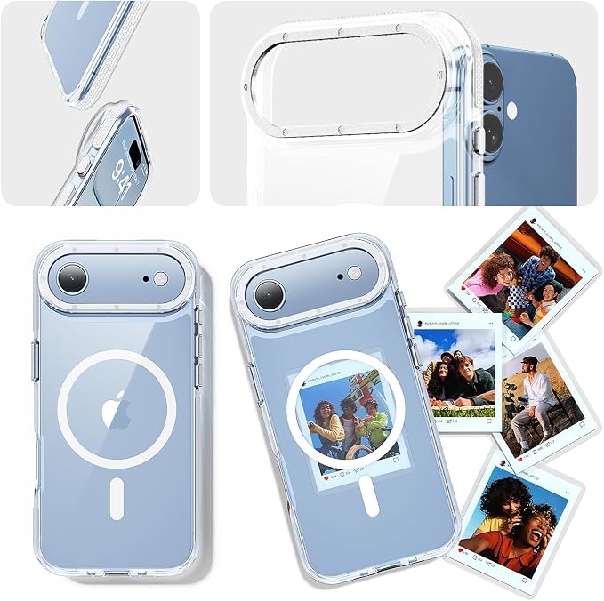 toushion 3 in 1 for iPhone Air Case Clear Bumper, Fits MagSafe, Shockproof