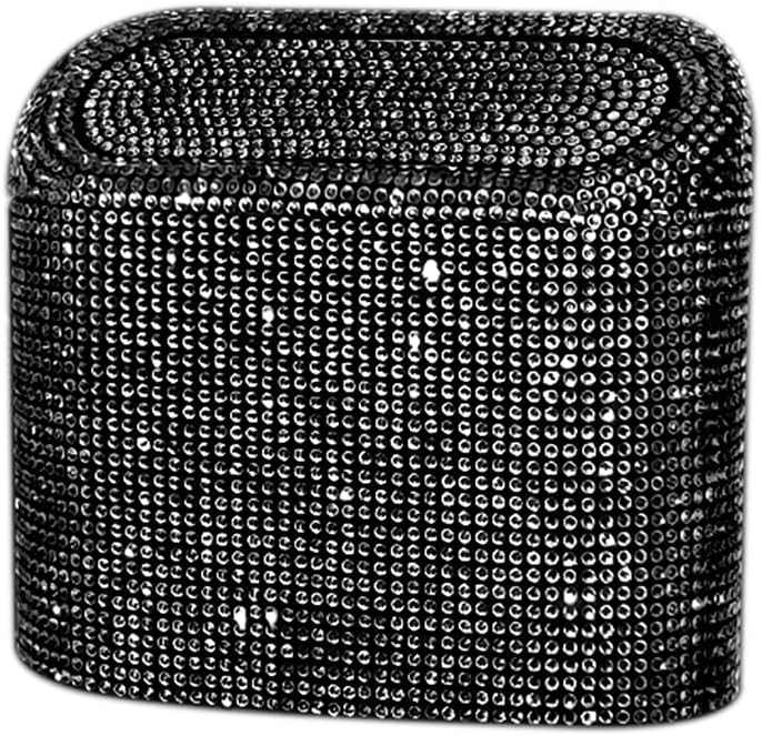 Sparkly Car Trash Car,Hanging Garbage Can with Lid Bling Rhinestone Trash Bin,Litter Container for Vehicle,Office,Home (Green)