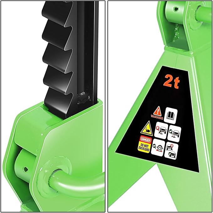DNA MOTORING 2 Ton Car Jack and Stands Kit 2T(4000 lbs) Capacity Low Profile Hydraulic Trolley Service/Floor Jack with 2 Ratchet Stands Combo for Home Garage Shop, Green, TOOLS-00476-GR