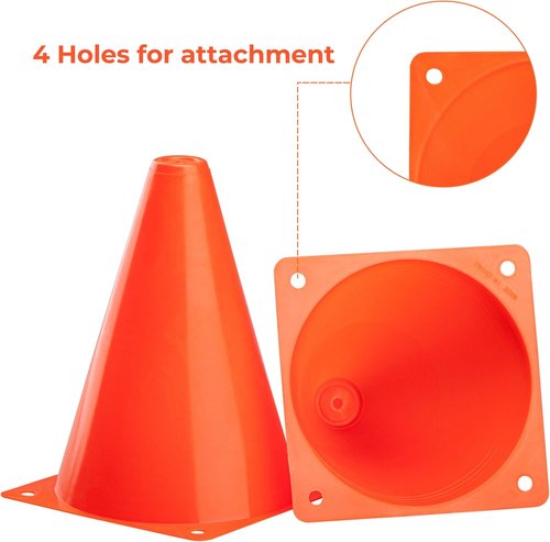 CARTMAN Agility Training Cones - Set of 12/24 Pack | 9" or 12" or Disc Cones for Indoor/Outdoor Use