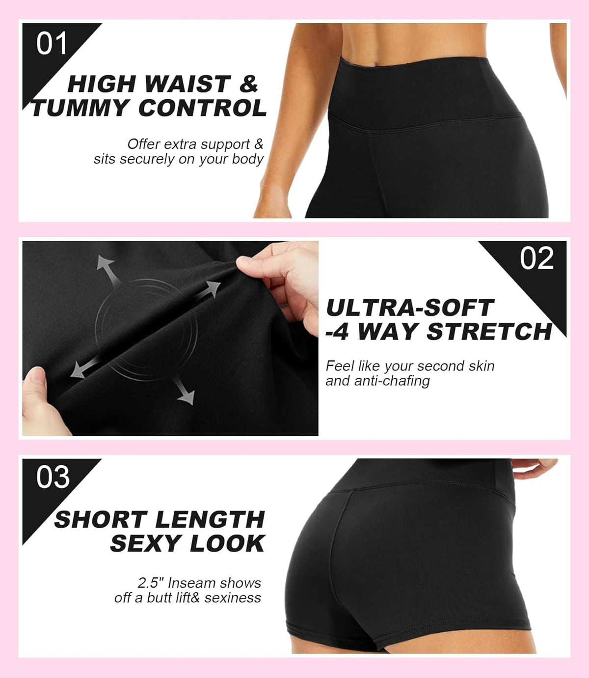 TNNZEET Biker Shorts for Women - High Waisted Tummy Control | 8"/5"/3" Spandex Workout & Yoga Shorts