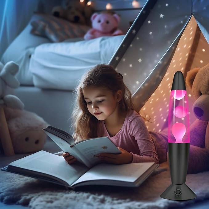 17 Colors LED Liquid Motion Lamps with Remote: 16 Inch Color Changing Lamp Black Night Light for Kids Adults, Relaxing Table lamp Nightlight for Bedroom Office Decor Christmas Thanksgiving Day Gifts