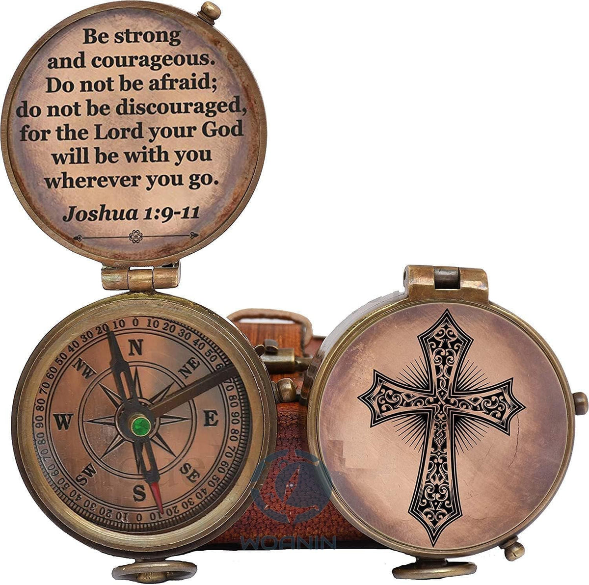 Regine Switzerland Personalized Keepsake Compass - Engraved Cross & Inspirational Message | Baptism & Confirmation Gift