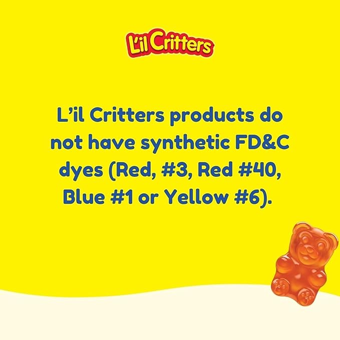 L’il Critters Gummy Vites Daily Gummy Multivitamin for Kids, Vitamin C, D3 for Immune Support Cherry, Strawberry, Orange, Pineapple and Blueberry Flavors, 70 Count Gummies