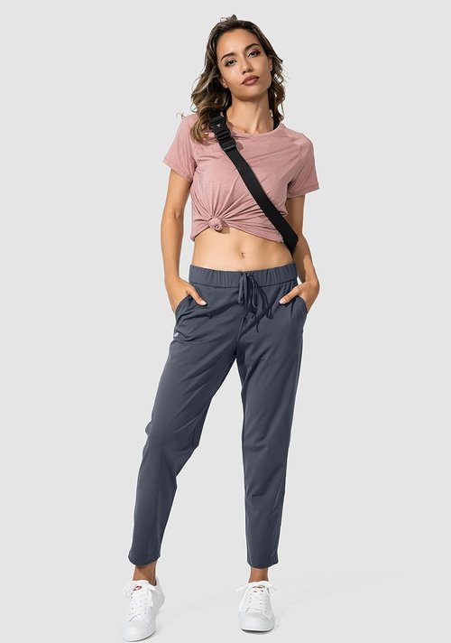 G Gradual Women's 7/8 Stretch Ankle Pants - Deep Pockets for Golf, Lounge & Travel
