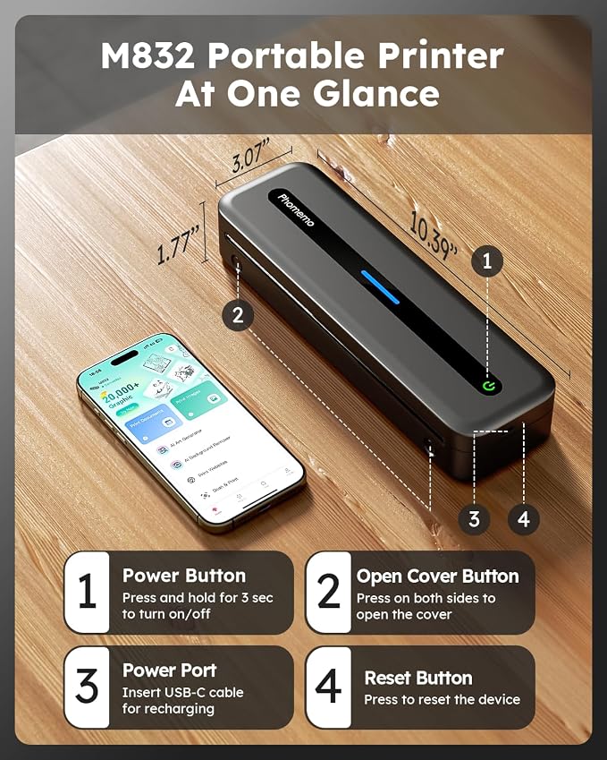 Phomemo Portable Printers Wireless