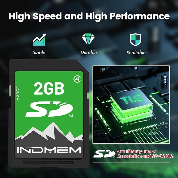 INDMEM 2GB SD Card, 5 Packs 2GB Class 4 Flash Memory Card 2G SLC Standard