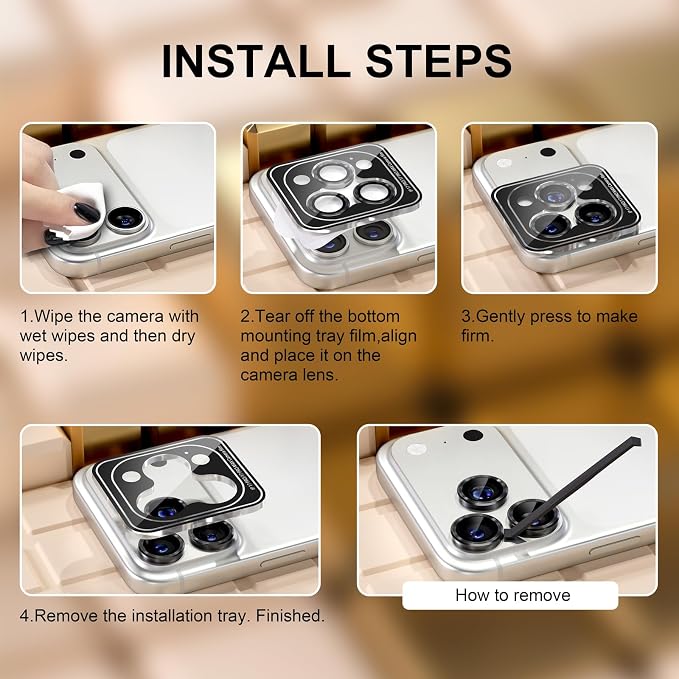 Misea Compatible for iPhone 17 Pro/iPhone 17 Pro Max Camera Lens Protector