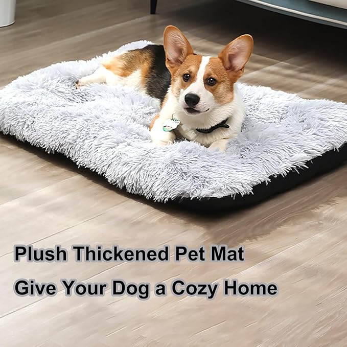 Dog Crate Mat, Dog Bed for Large Dogs, Comfy Fluffy Kennel Pad Anti-Slip for Dog beds & Furniture, Quilted Dog Bed for Pets for Medium/Small Dogs Cats (Color : Blue, Size : 25x18)
