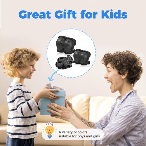 BOSONER Kids Protective Gear Set - Knee Pads, Elbow Pads & Wrist Guards for Ages 3-15 | Ideal for Skating, Cycling & BMX