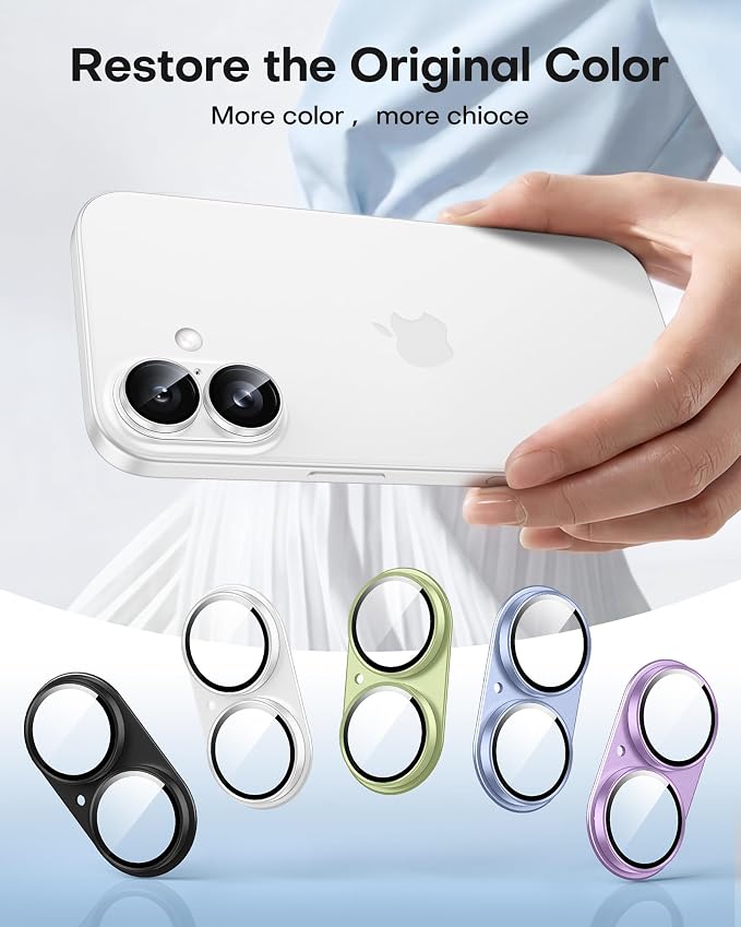 TAURI 2 Pack for iPhone 17 Camera Lens Protector, Full Coverage Military-Grade