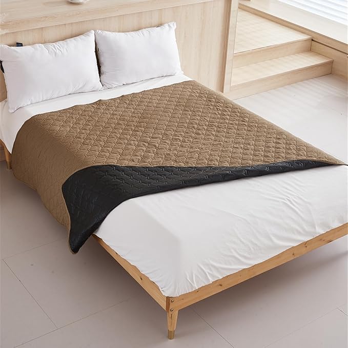 GIBZ Waterproof Dog Bed Blanket Cover Anti Slip Pet Furniture Protector Washable Large Washable Quilted Mat for Indoor, Grey, 170x200cm