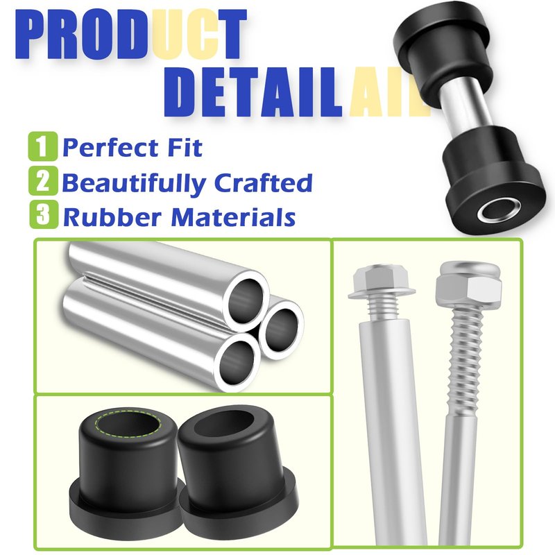 Panglong EZGO TXT Rear Leaf Spring Bushing and Sleeve Kits with Screws and Nurs-Suitable for EZGO TXT & PDS Gas and Electric Golf Carts,OEM# 70289-G02, 14158-G1, 1015583