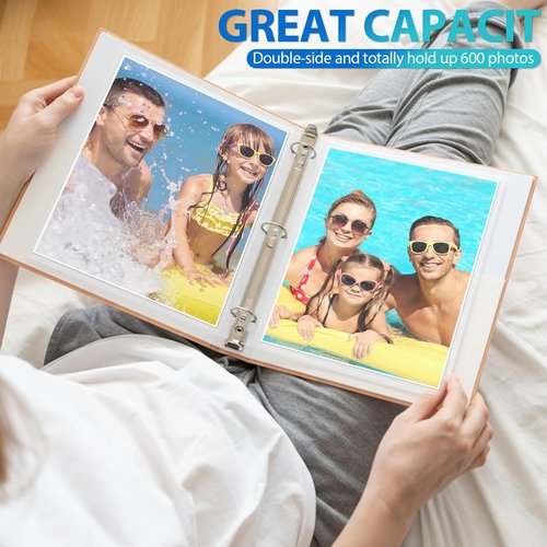 Feifeiya 150 Pack Photo Sleeves - 8 x 10 Archival Page Protectors for 3 Ring Binders | Clear Plastic Refill