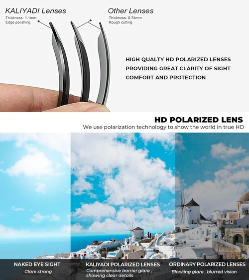KALIYADI Polarized Sunglasses - UV Protection for Men & Women | Ideal for Driving, Fishing & Golf (3 Pack)
