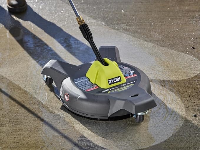 12 in. 3100 PSI Electric Pressure Washer Surface Cleaner with Caster Wheels
