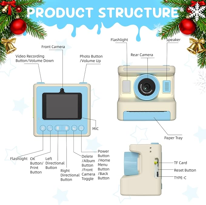 Kids Camera Instant Print, Instant Print Camera