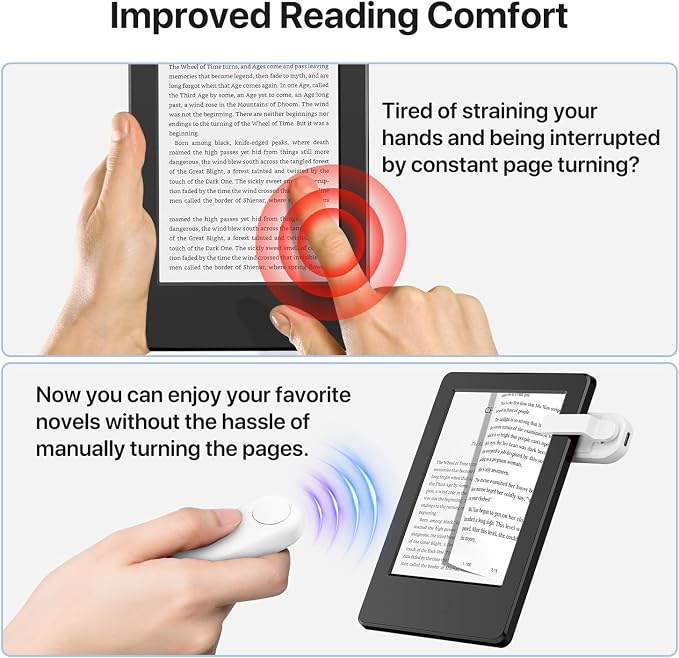 RF Remote Control Page Turner for Kindle Paperwhite Accessories Ipad Reading