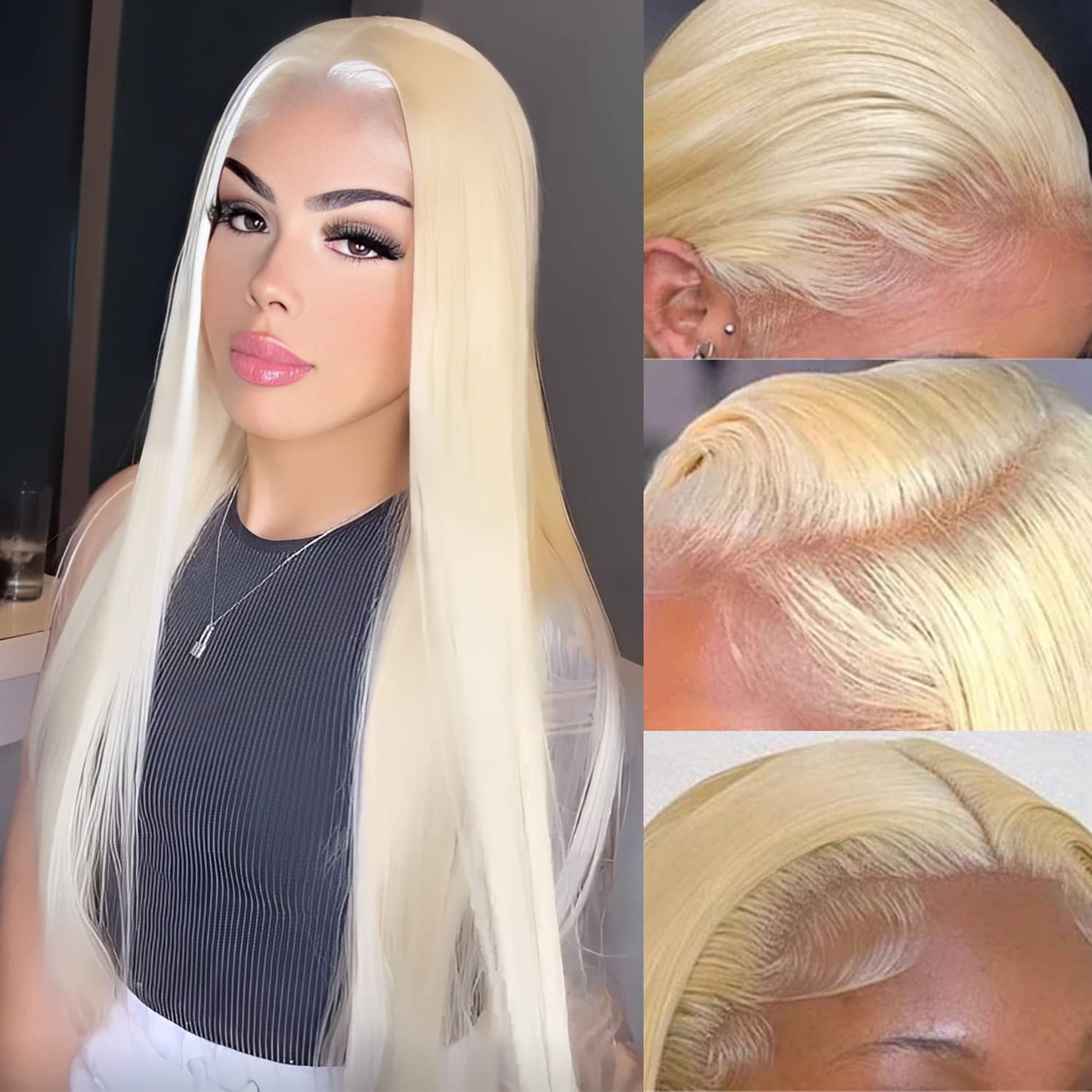 Myecool 613 Lace Front Wig Human Hair 13 4 Blonde Lace Front Wigs Human Hair 150% Density 613 Hd Lace Frontal Human Hair Wigs F