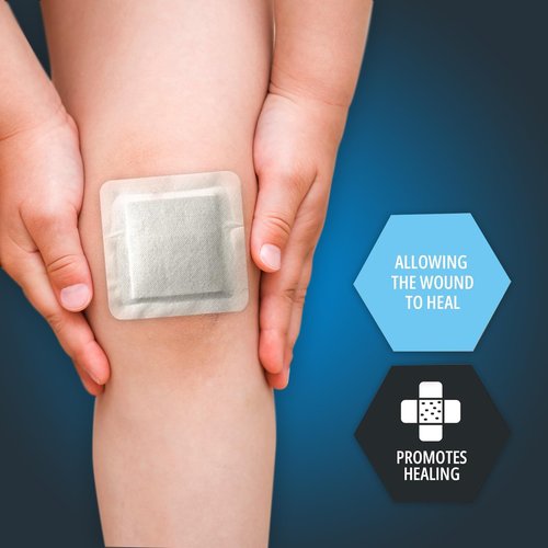 MED PRIDE Waterproof Silicone 6'' X 6'' Foam Wound Dressing (10-Count) Sterile, Adhesive Border | Home or Emergency Healing Support | Partial or Shallow Drainage Coverage