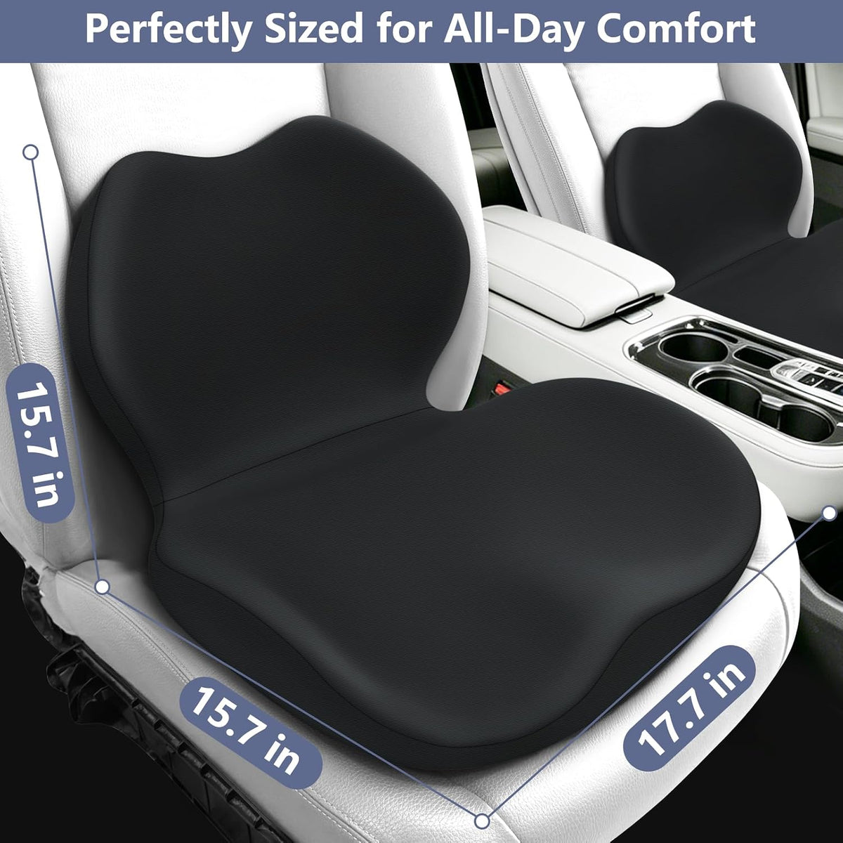 Memory Foam Car Seat Cushion with Lumbar Support Pillow,Driver Seat Cushion