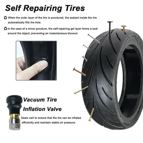 9.5x2.50 Scooter Tires, 9.5 Inch Tubeless Tire, Front Rear Wheel Replacement Scooter Tire, Self Repairing with Valve for NIU KQi3/Pro/Max Electric Scooter Accessories, Non-Slip, Shockproof (1 Pack)