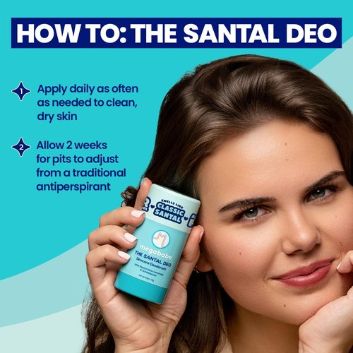 Megababe Skincare Deodorant - Santal Deo with 72-Hour Odor Protection | Aluminum-Free & Natural | 2.6 oz