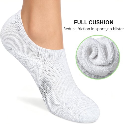 Amutost No Show Socks - Women's Athletic Cushion Ankle Footies | 5-6 Pairs for Ultimate Comfort