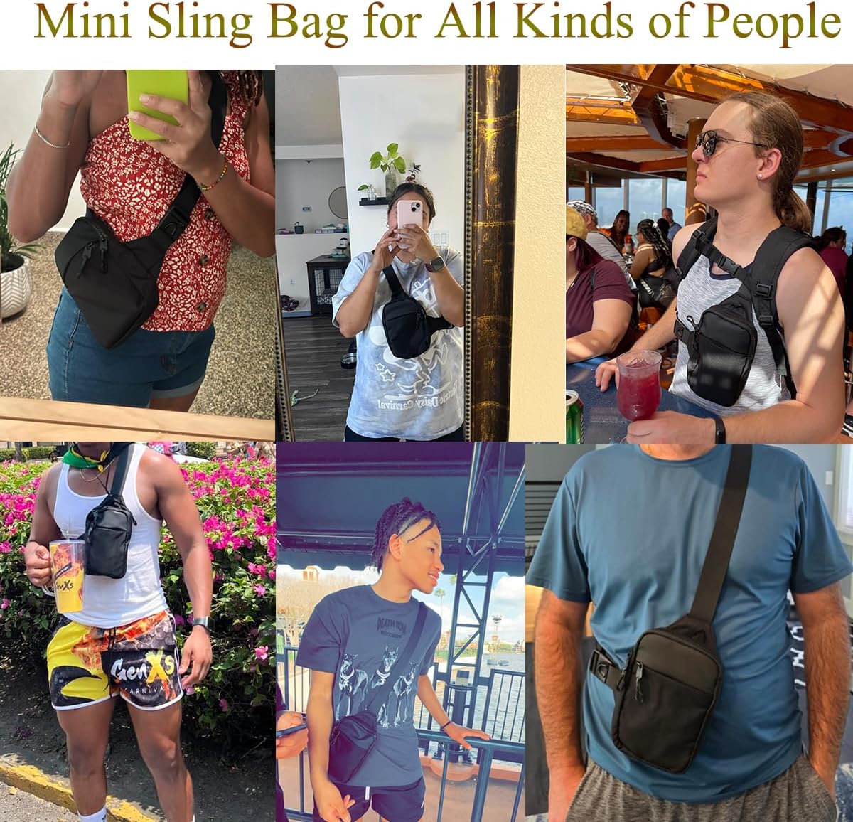 Skiennix Mini Sling Bag - Waterproof Lightweight Crossbody Chest Bag for Men | Casual Trendy Design