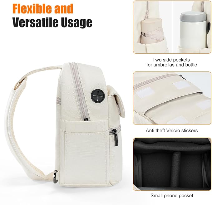 Cwatcun Camera Bag Small Compact Camera Sling Case, Waterproof Canvas Crossbody