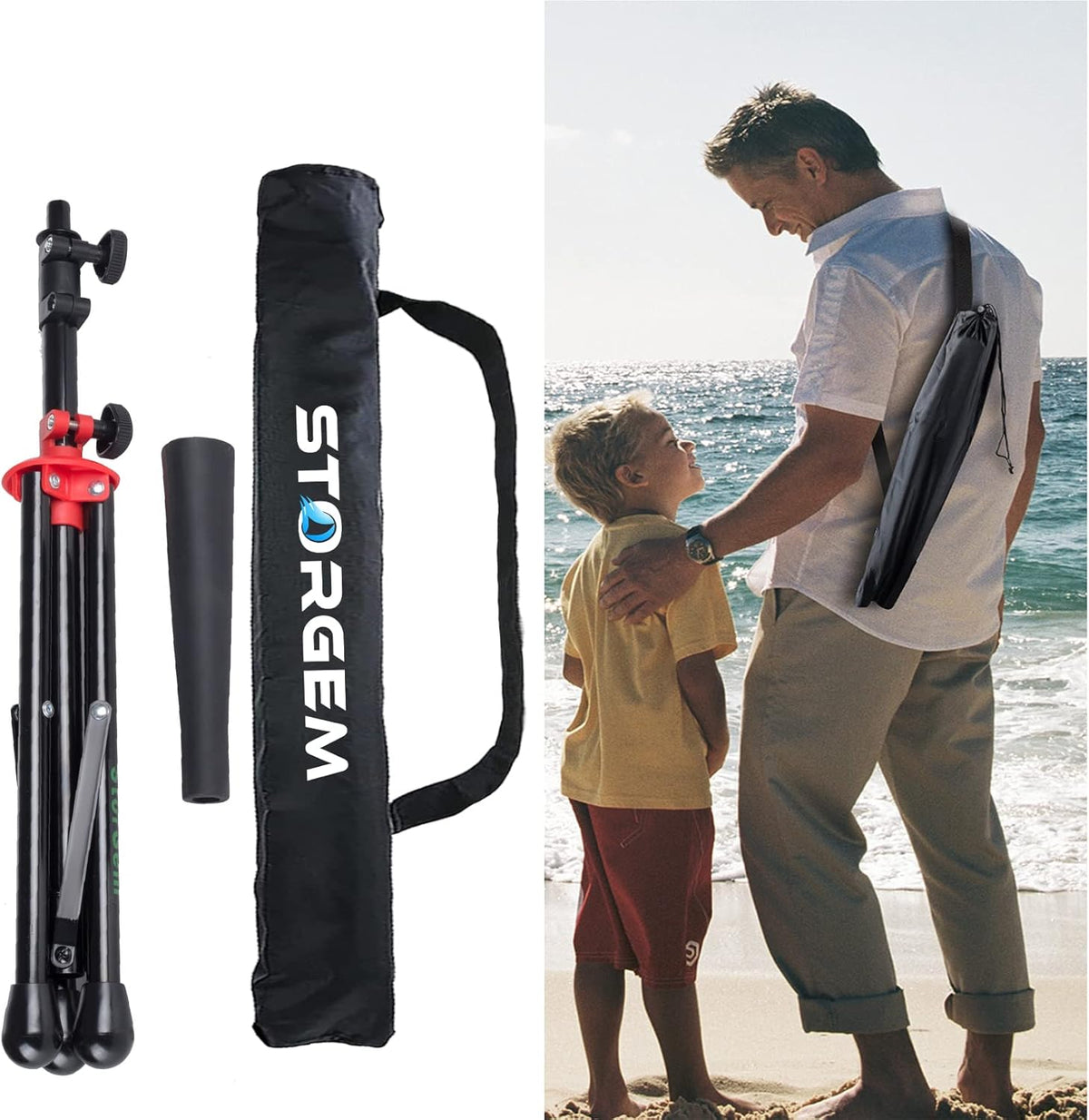 Storgem Baseball & Softball Batting Tee - Adjustable Height Portable Tripod Stand with Carrying Bag