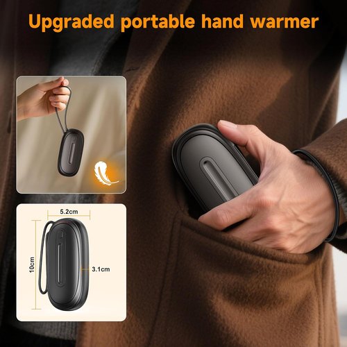 **AI Smart Hand Warmers - Rechargeable 2 Pack with Fast Heating & Long-Lasting Dual-Sided Heat | Perfect for Skiing & Camping**