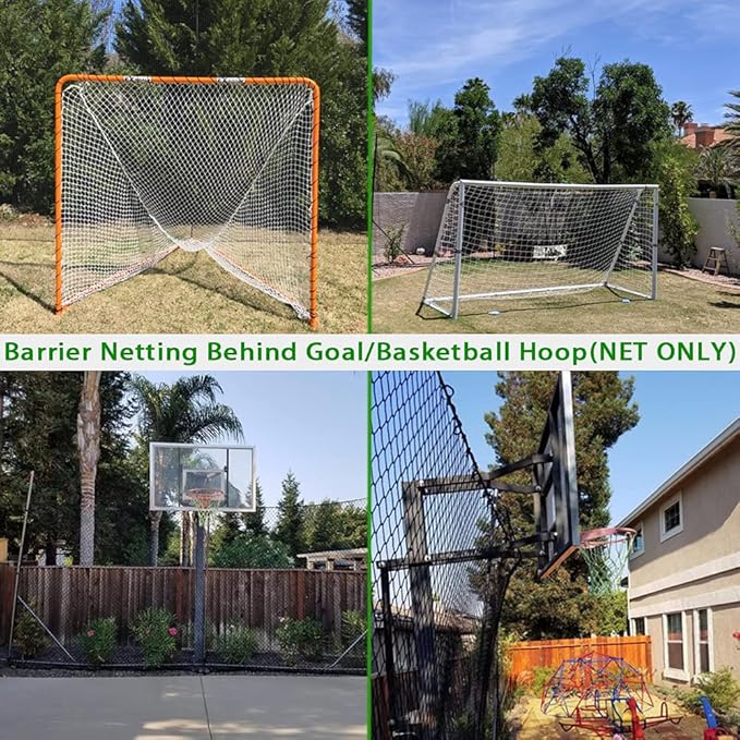 Baseball Softball Backstop Nets, Heavy Duty Sports Netting Barrier #18 Nylon Baseball Netting 10'x20'/10'x30'(Net Only)