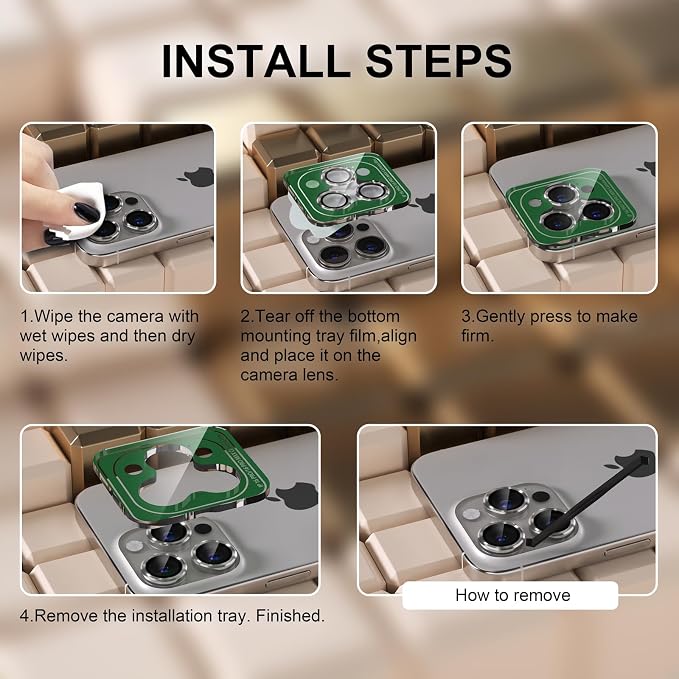Misea Compatible for iPhone 16 Pro/iPhone 16 Pro Max Camera Lens Protector