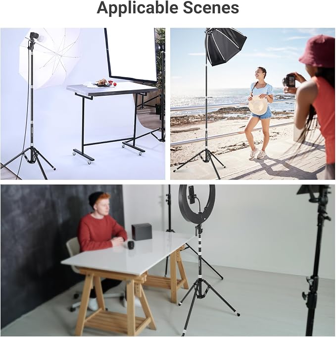 NEEWER Carbon Fiber Tripod Stand w Reversible Legs, 6.6lb/3kg Max Load