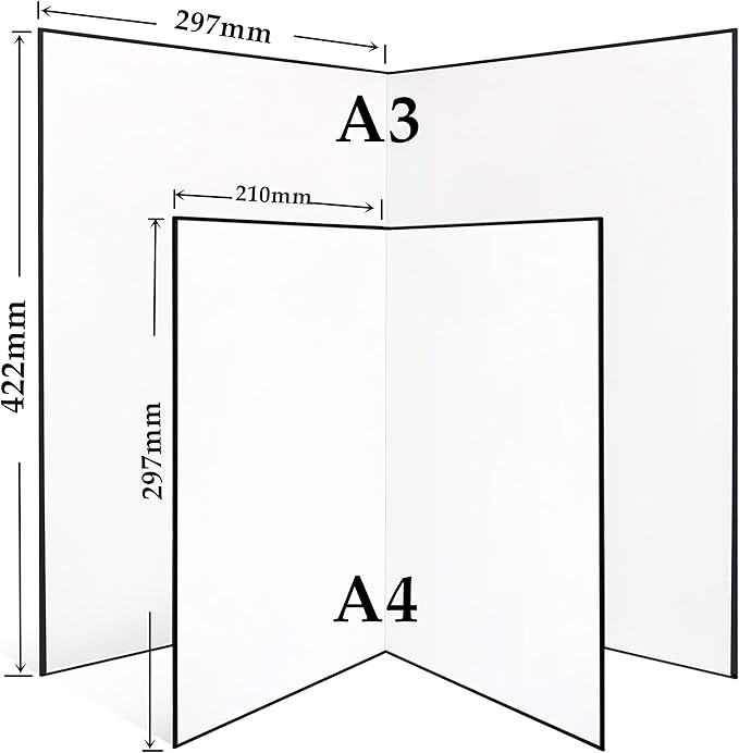 Light Reflector 3 in 1 Photography Reflector Cardboard, A3 Size Folding Light