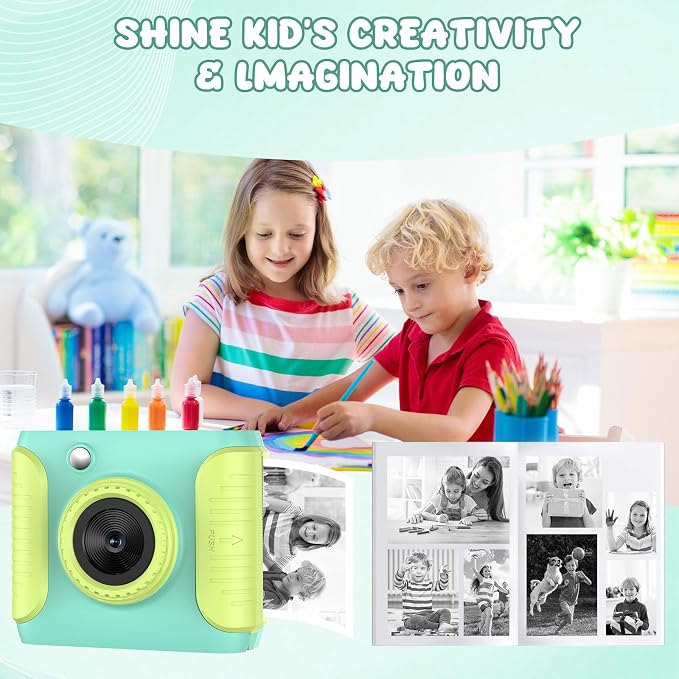 Instant Print Camera for Kids, 2.4 Inch Screen Kids Instant Cameras, Christmas