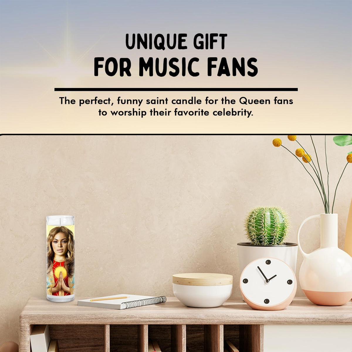 Queen Celebrity Glass Jar Candle - Pop Culture Decor & Music Icon Gift for R&B Fans