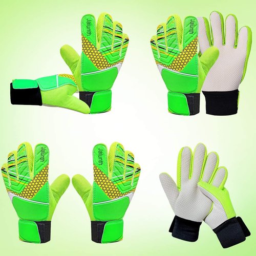 Jalunth Goalkeeper Soccer Gloves - Youth Anti-Slip Latex Palm for Boys & Girls | Soft PU Back