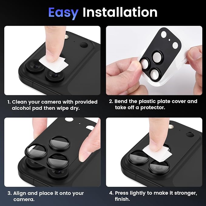 Tensea for iPhone 17 Pro Max Camera Lens Protector, Metal Aluminum Alloy