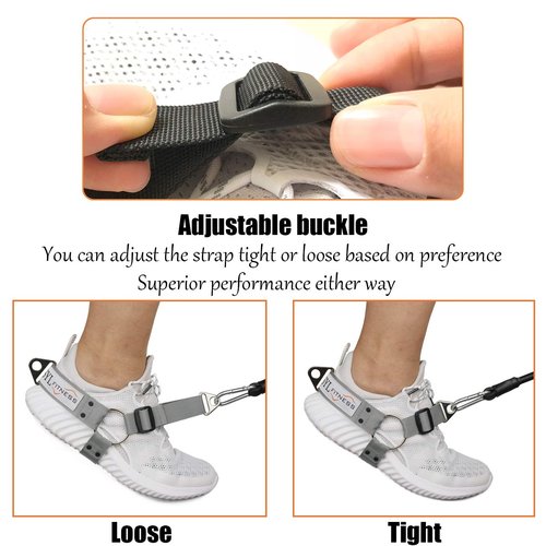 Glute Workout Kickback Strap – Booty Building and Workout Trainer – Home and Gym Leg Resistance Booty Bands for Cable Machines (Gray, Pair Pack)